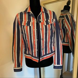BDG Red/White/Blue Striped Jean Jacket